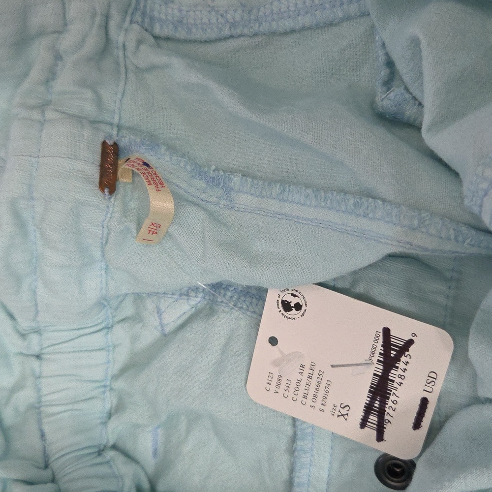 Free People  NWT Runyon Oversized Solid Harem Pants Paperbag Waist Cool Air Blue - Picture 5 of 11